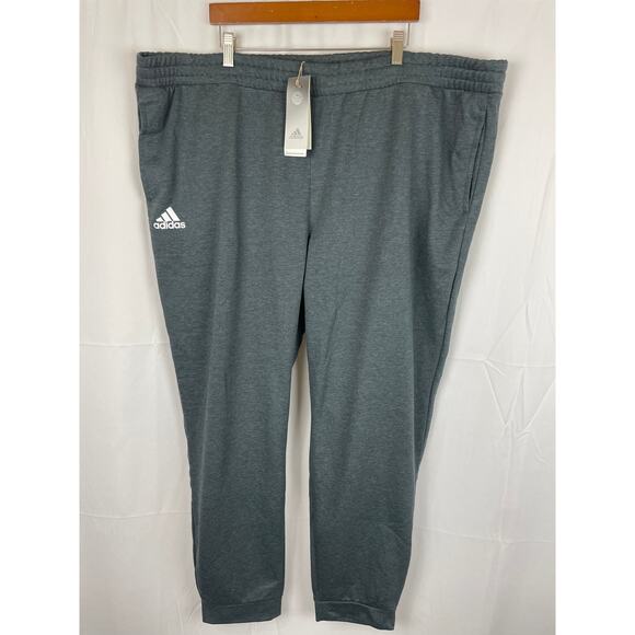 Adidas Essential Cotton Fleece Jogger Pant Dark Charcoal Gray HE2610 Size 2XL - Picture 1 of 9